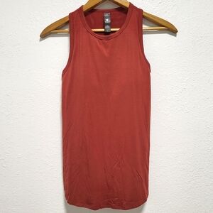 SheBird Freedom Sleeveless Racerback Tank Top Rust Built-in Bra Size 2 small